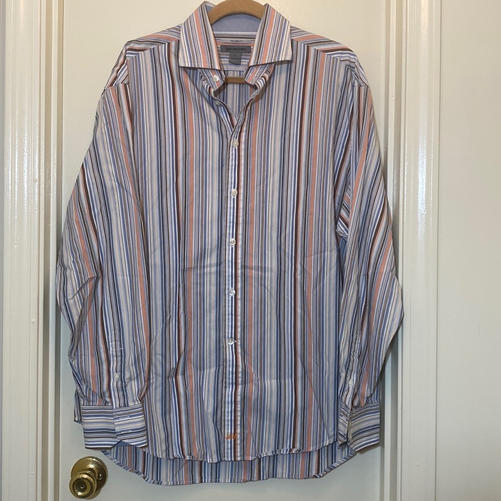 Johnston & Murphy Tailored Fit Striped Dress Shirt